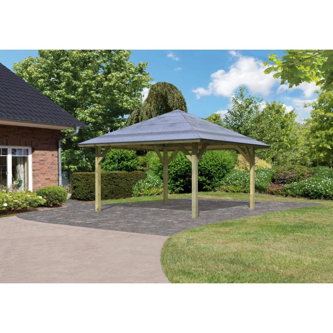 Karibu Pavillon Carport Kirn 1 Massivholz