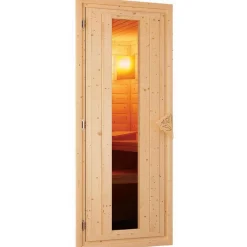 Karibu Sauna Titania 4 Fronteinstieg 9 kW Ofen externe Strg kein Kranz Energiespartür