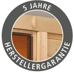 Karibu Saunahaus Norge 38 mm 9 kW Ofen externe Strg moderne Tür
