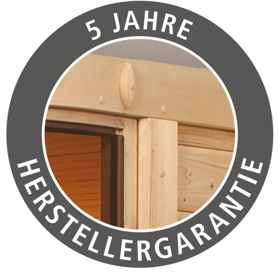 Karibu Saunahaus Skrollan 38 mm ohne Ofen Milchglastür