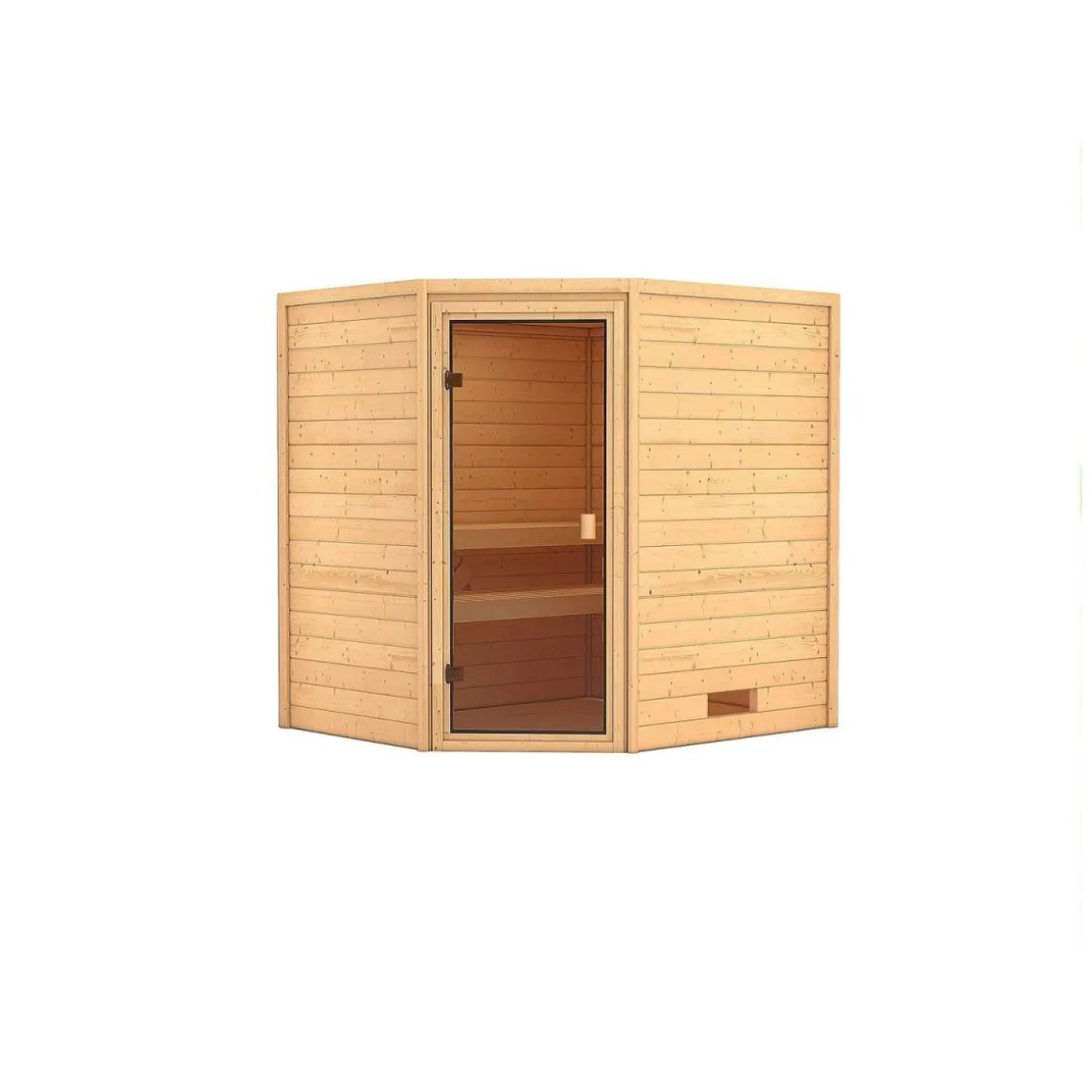 Karibu Systemsauna Mia Eckeinstieg ohne Kranz ohne Ofen