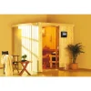 Karibu Systemsauna Rodin 68 mm 9 kW Ofen Bio externe Strg mit Dachkranz
