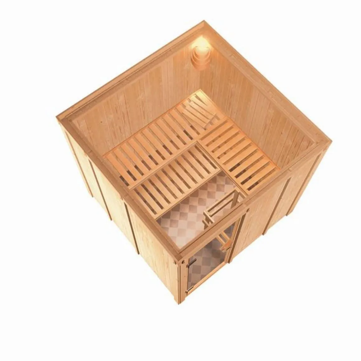 Karibu Systemsauna Rodin 68 mm 9 kW Ofen integr Strg ohne Dachkranz