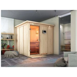 Karibu Systemsauna Rodin 68 mm 9 kW Ofen integr Strg ohne Dachkranz