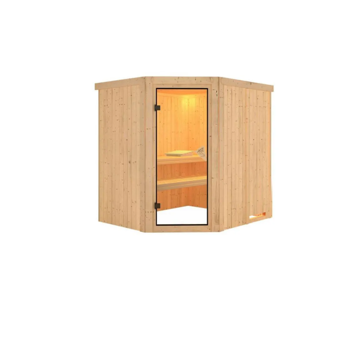 Karibu Systemsauna Siirin 68 mm ohne Ofen ohne Kranz