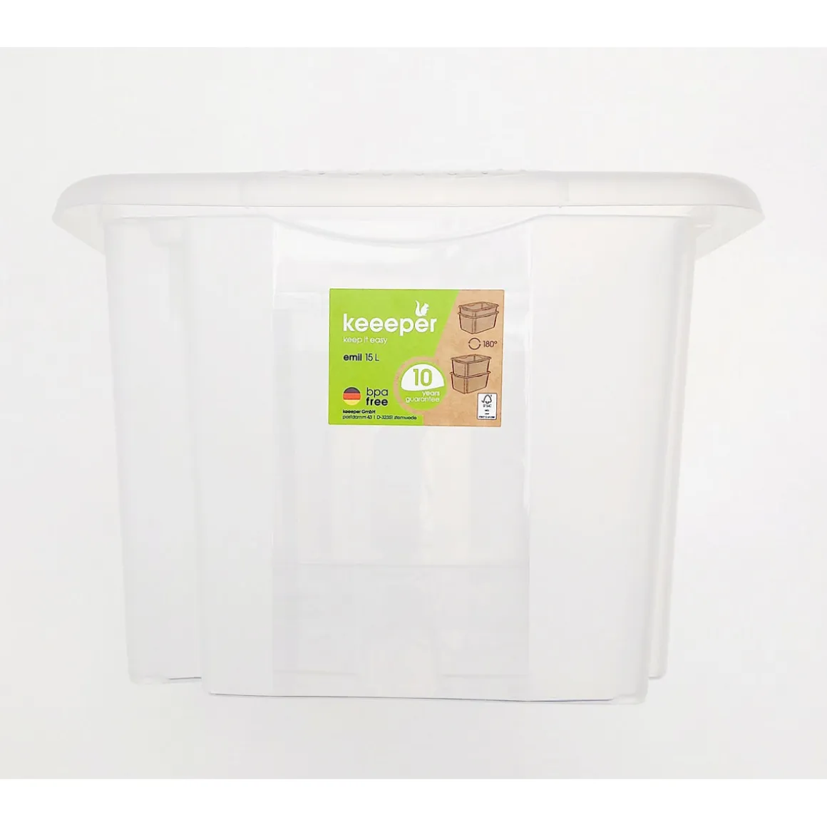 keeeper Aufbewahrungsbox Emil 38 x 20,5 x 28,5 cm 15 L transparent