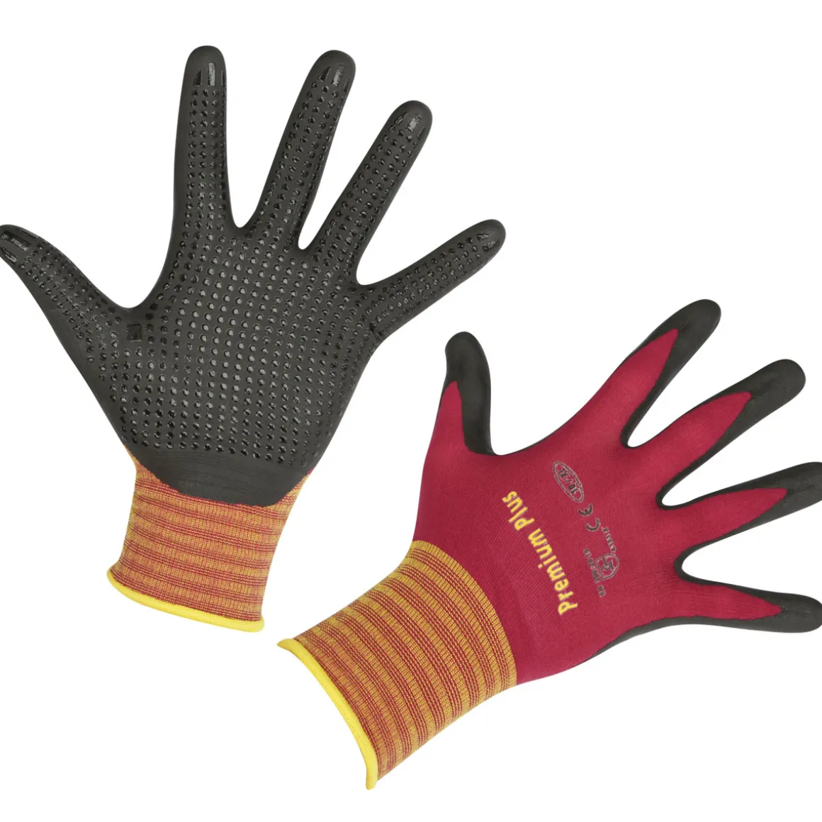Kerbl Arbeitshandschuh Premium Plus schwarz-rot Größe 9