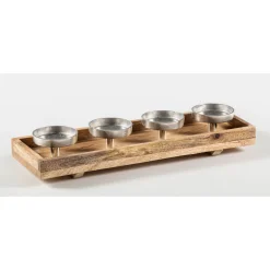 Kerzenhalter 47 x 8 x 15 cm vernickelt
