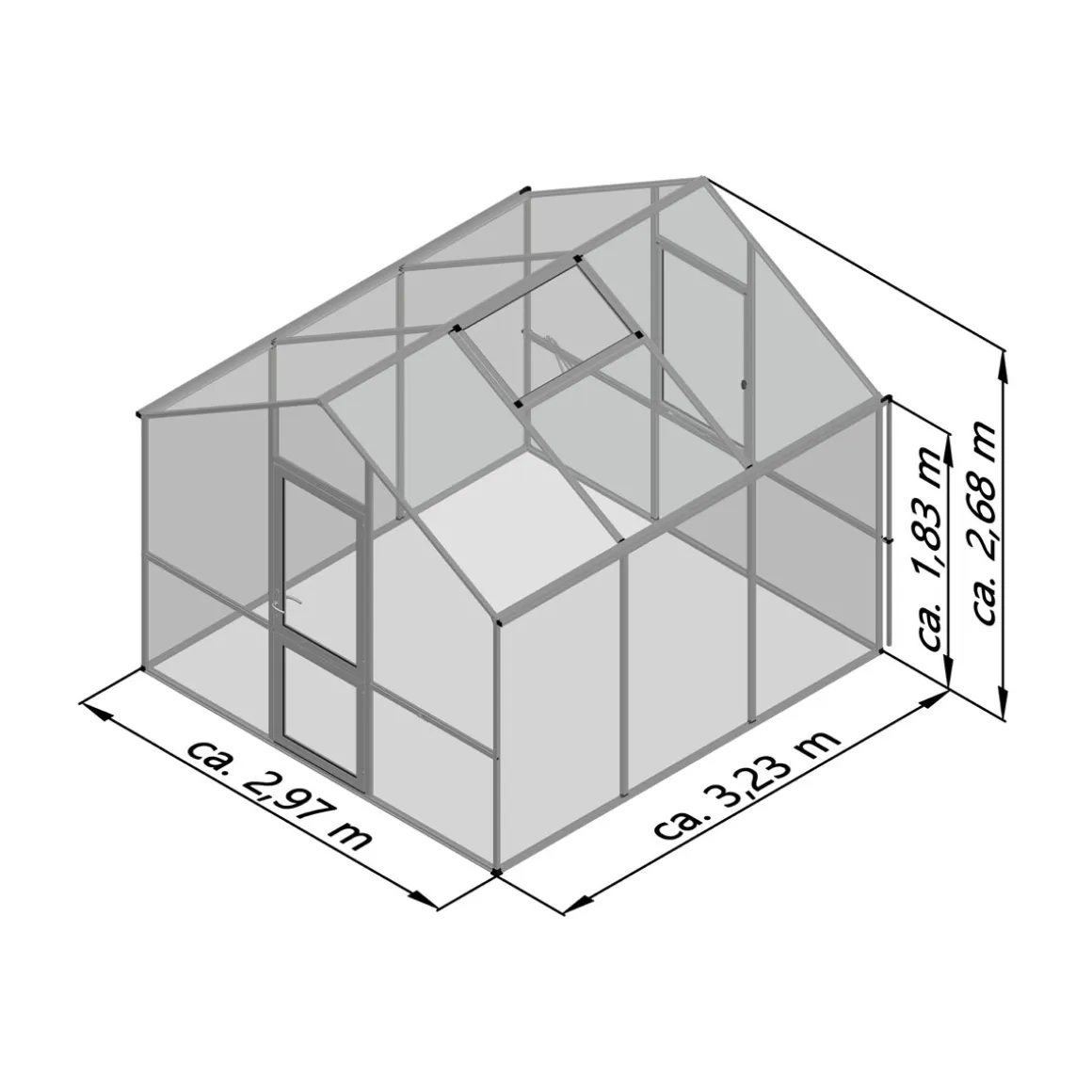 KGT Gewächshaus Lilie III 9,6m² schwarz