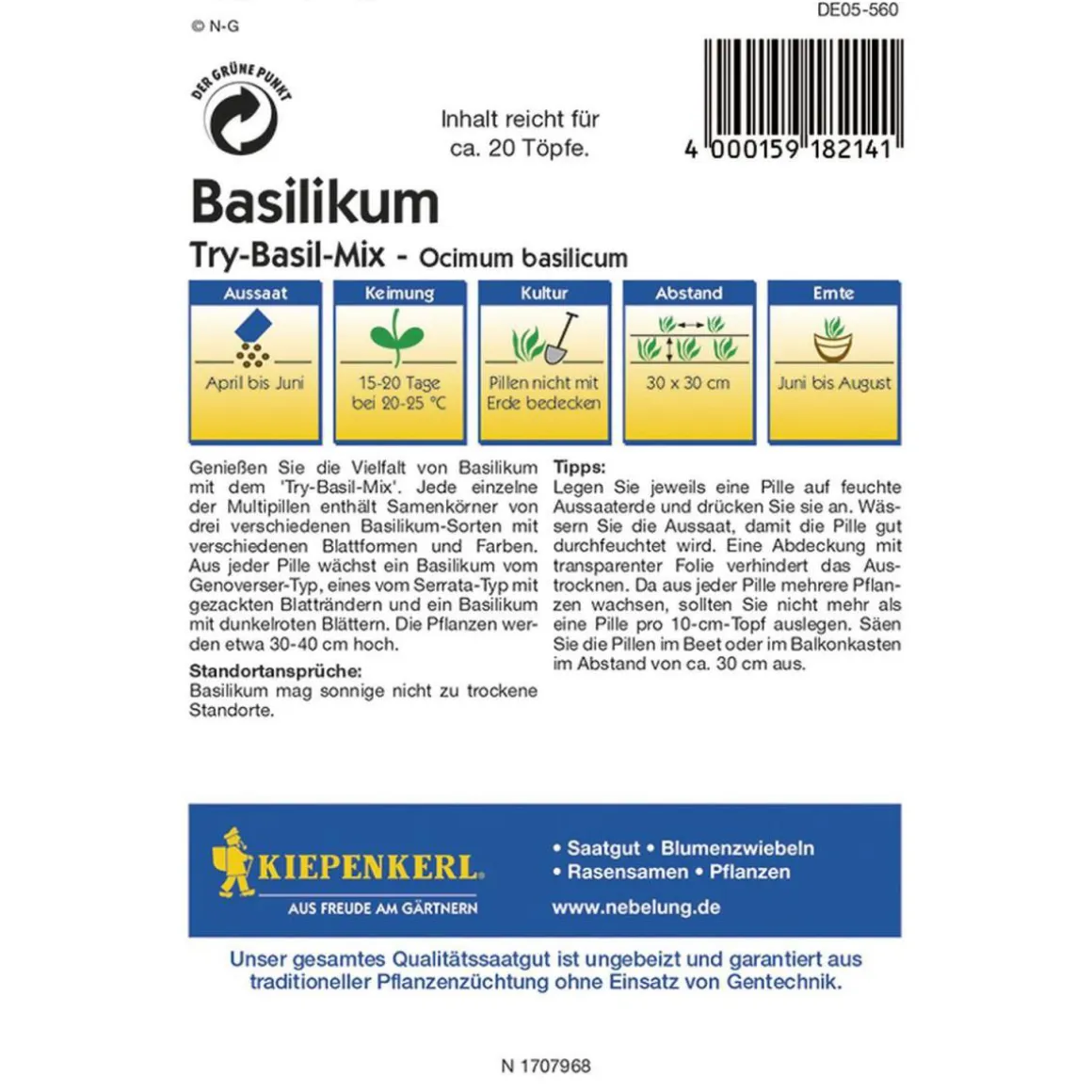 Kiepenkerl Basilikum Simply Herbs Try-Basil-Mix