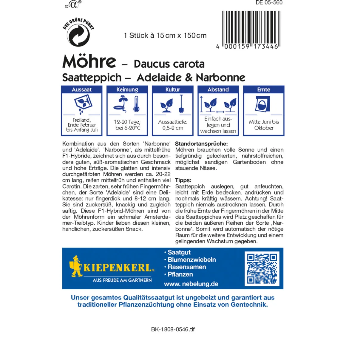 Kiepenkerl Moehre Narbonne Adelaide Saatteppich