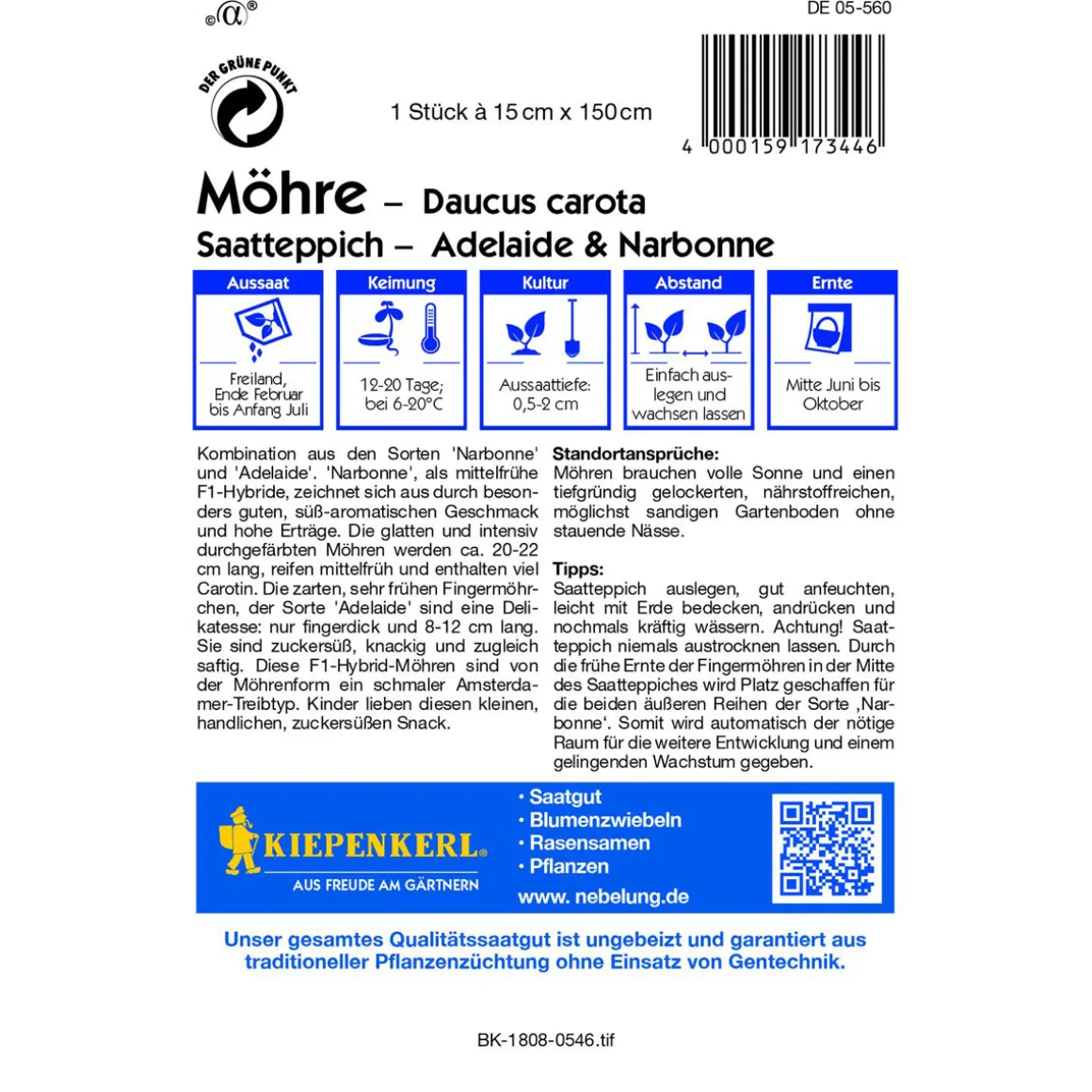 Kiepenkerl Moehre Narbonne Adelaide Saatteppich