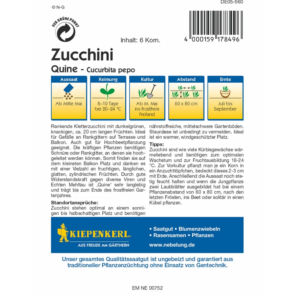 Kiepenkerl Zucchini Quine