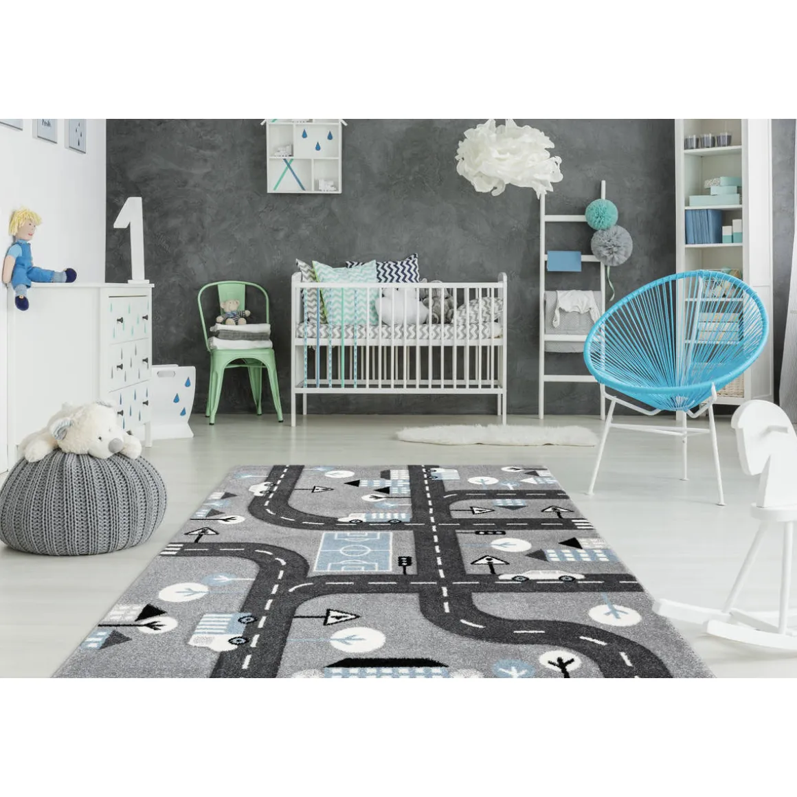 Kinderzimmerteppich „Australia - Marree“, silber