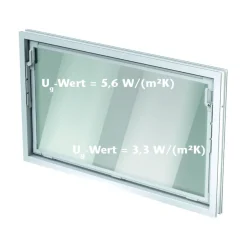 Kippfenster 60 x 40 cm weiß Isoglas 3-Kammer-Profil