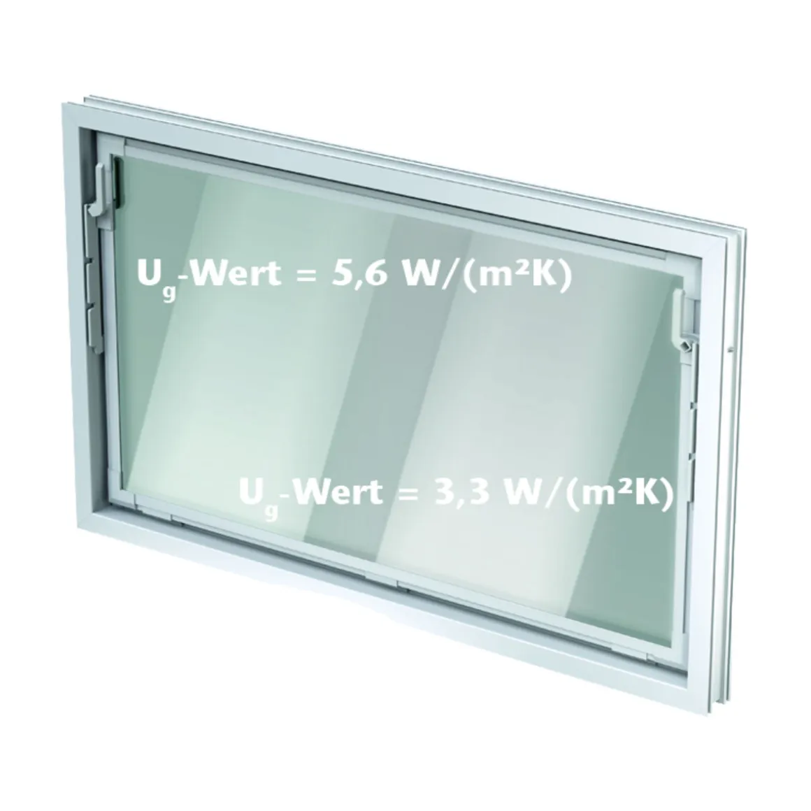 Kippfenster 80 x 50 cm weiß Isoglas 3-Kammer-Profil