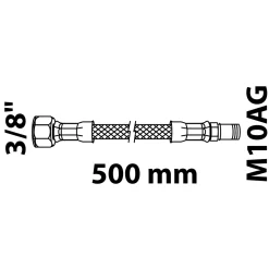 Kirchhoff Flex-Anschlussschlauch schwarz matt 3/8" IGxM10AG 500 mm lang