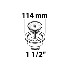 Kirchhoff Korbventil ECO-SAVE KS 1 1/2" AG Edelstahl-Ventilkelch und Sieb Durchmesser 114 mm