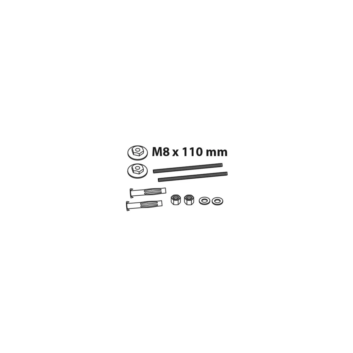 Kirchhoff Waschtischbefestigung M8 x 140 mm mit Holraumduebel