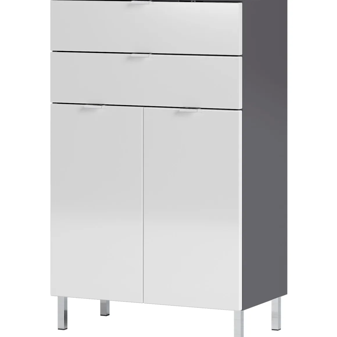 Kommode Maureen 2 Schubkästen 60 x 97 x 34 cm graphit/weiß