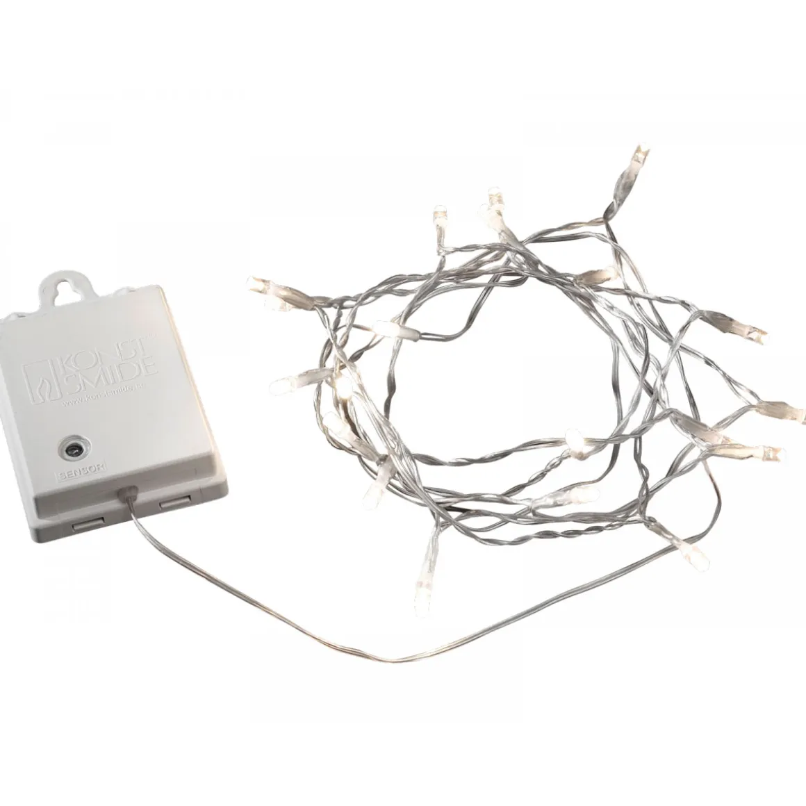 Konstsmide LED-Außenlichterkette 40 Dioden transparentes Kabel batterie