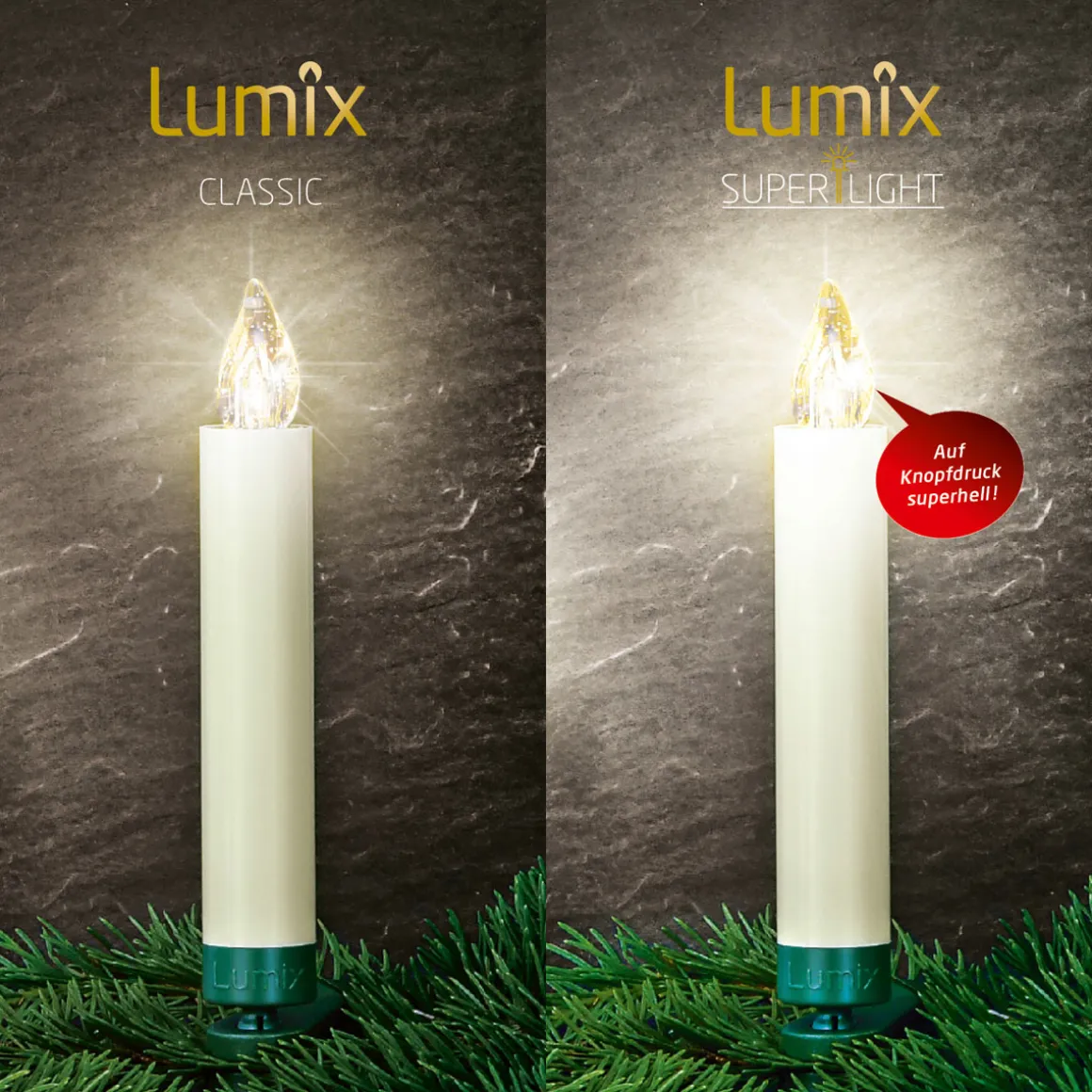 Krinner Erweiterung Christbaumkerzen LED Lumix Classic Mini 6er Set
