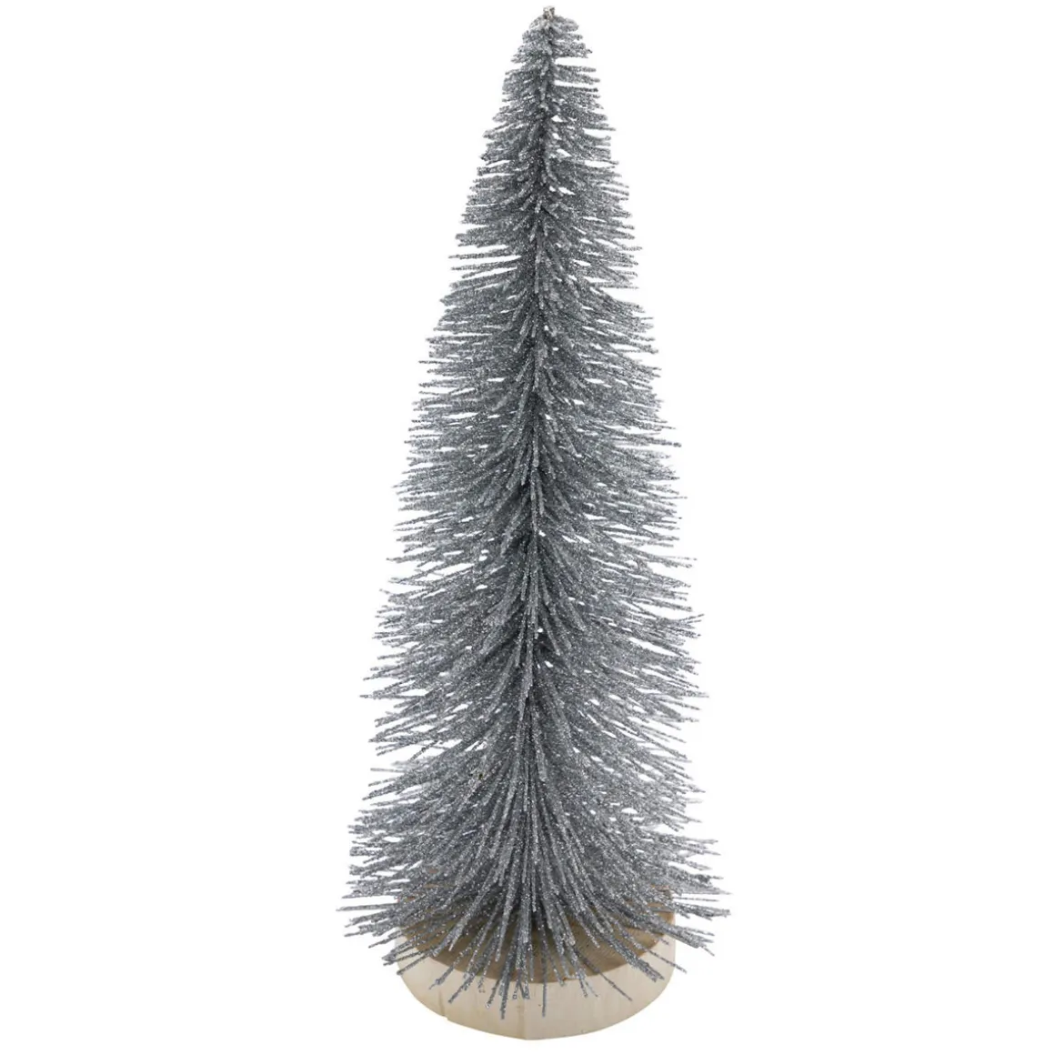 Kunstbaum am Holzsockel silber 10 x 10 x 20 cm