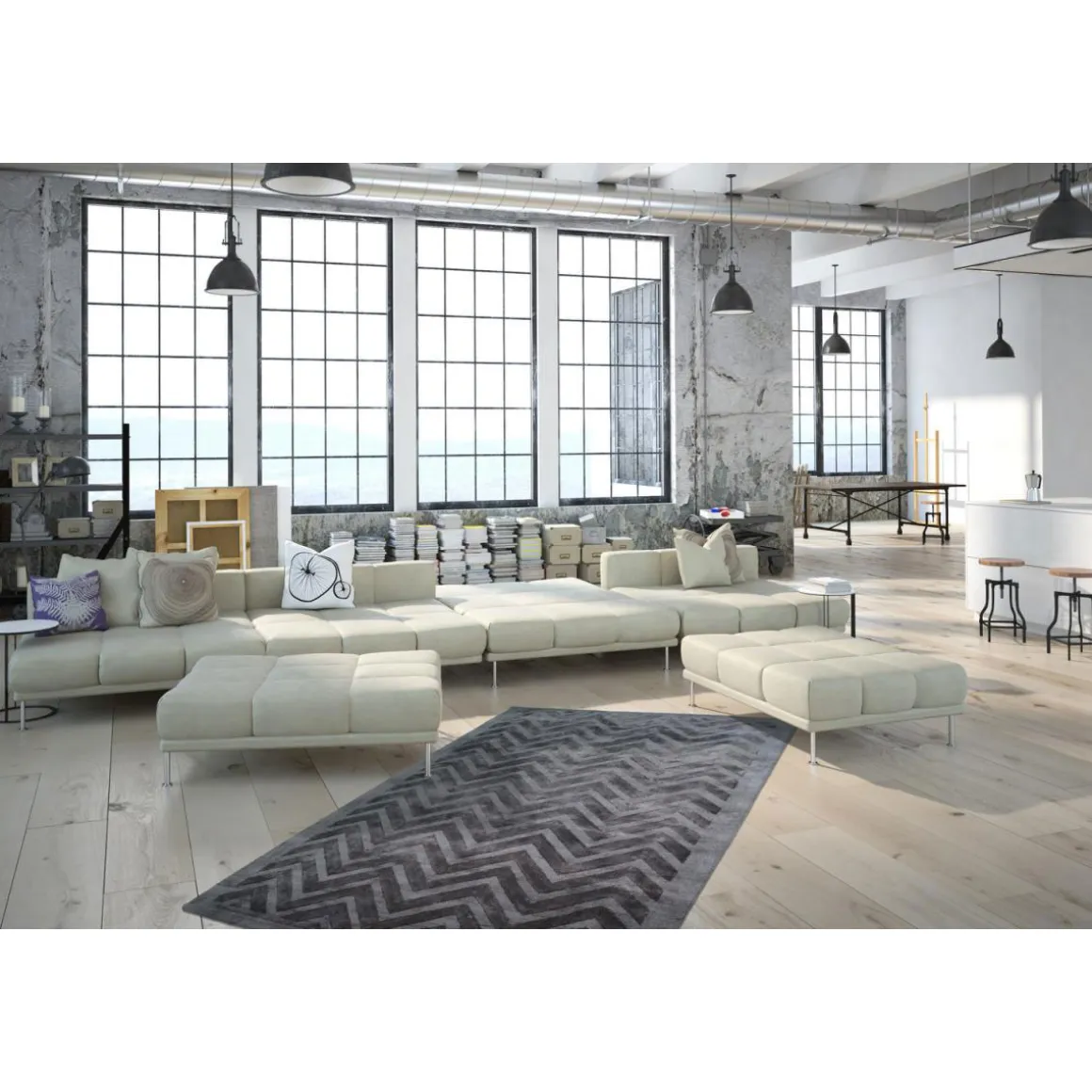 Kurzflorteppich „Luxury 410“ Grau/Anthrazit, 160x230cm