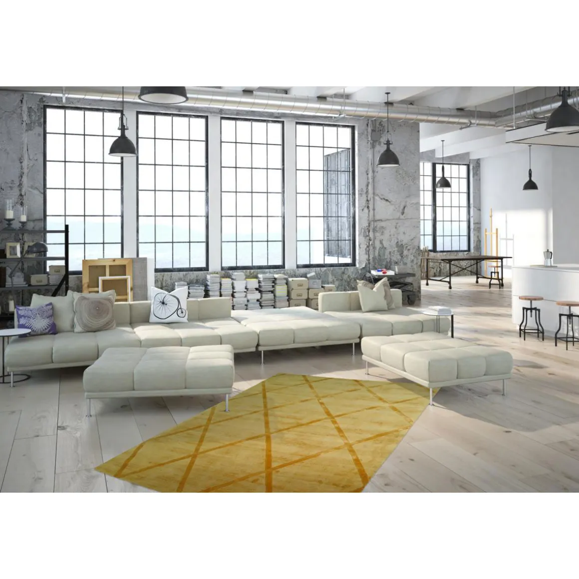 Kurzflorteppich „Luxury 210“ Gelb, 200x290cm