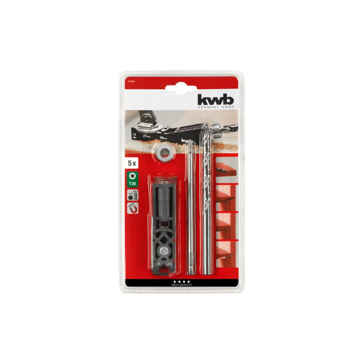kwb Bohrschablone Taschenloch 5 teilig