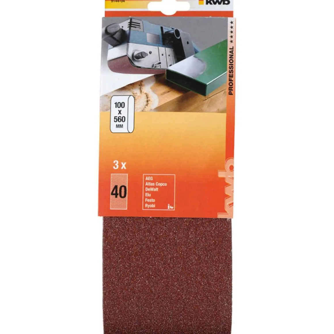kwb Schleifbänder Holz und Metall 100 x 560 mm K40