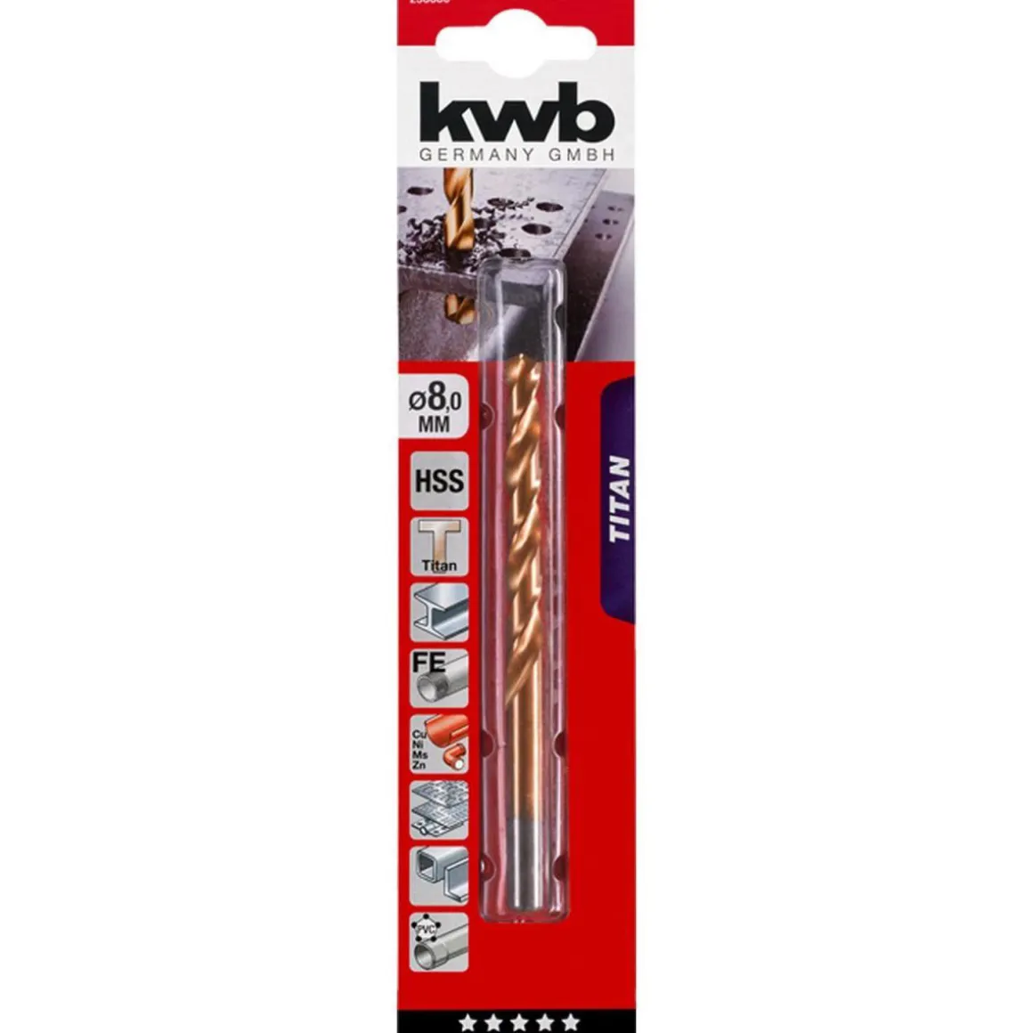 kwb Spiralbohrer Titan Durchmesser 8 mm