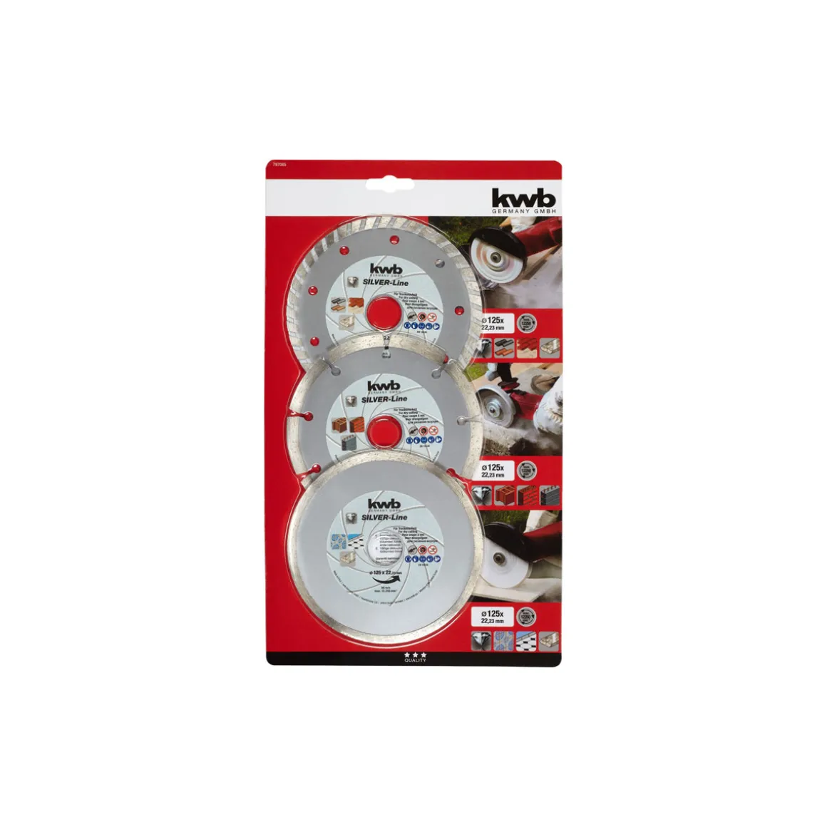 kwb Trennscheiben Diamantsatz 125 mm 3 teilig