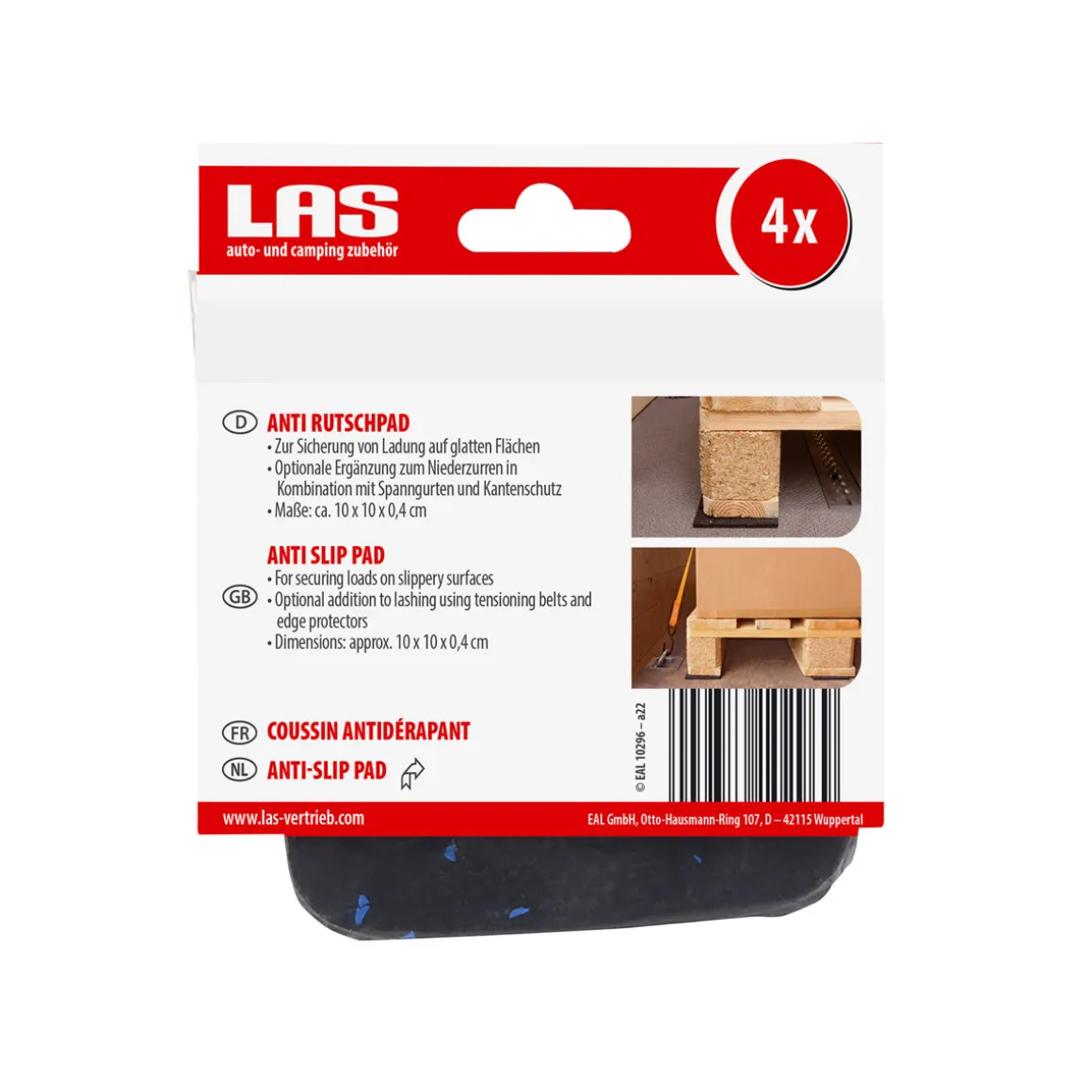 LAS 10296 Anti Rutschpads 4 Stk 10 x 10 cm