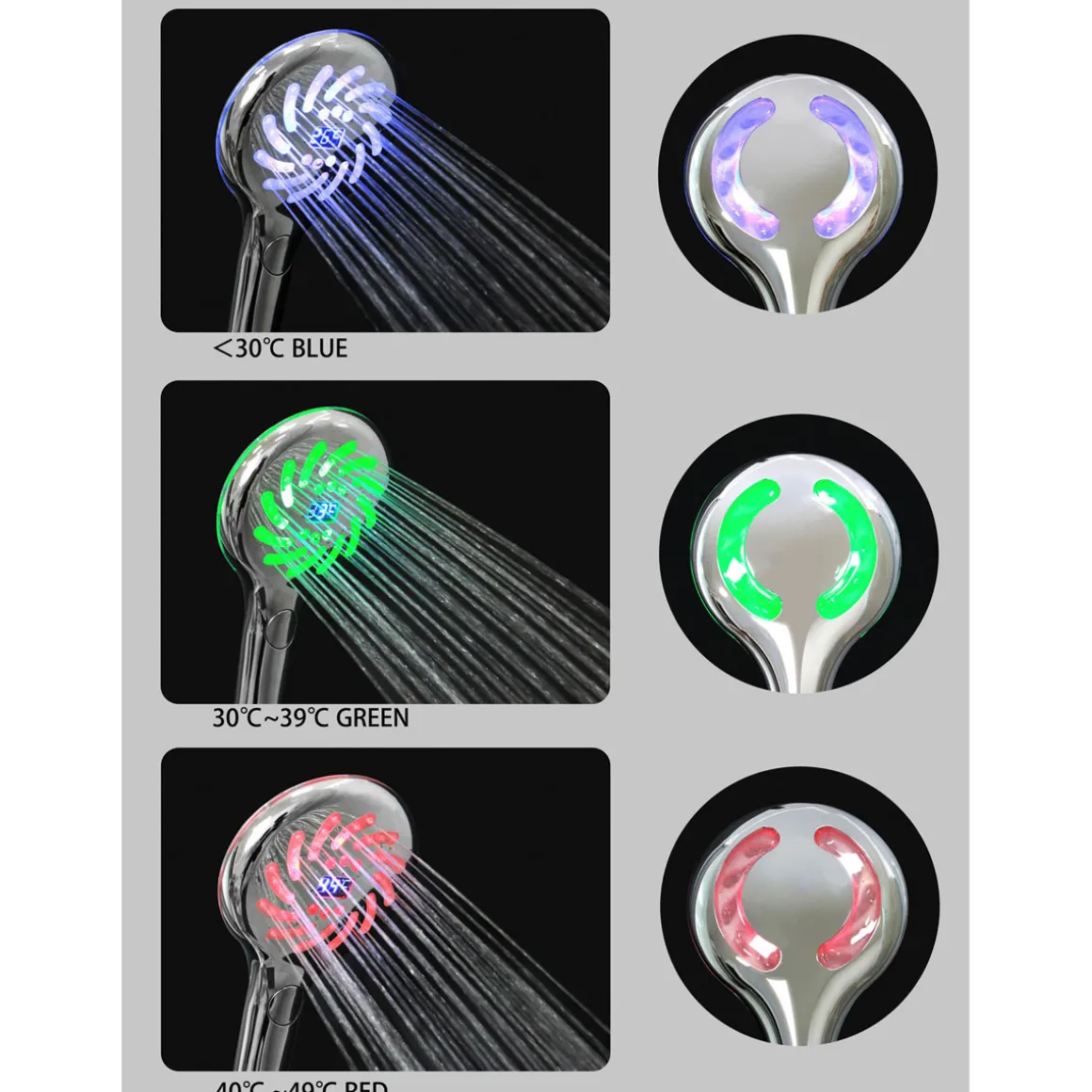 LED Handbrause 3 Farbstufen