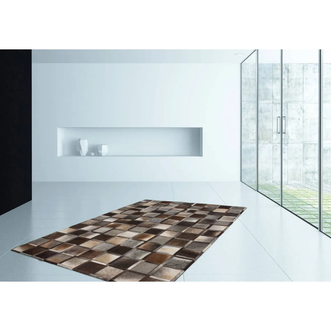 Lederteppich „Lavish 410“, grau