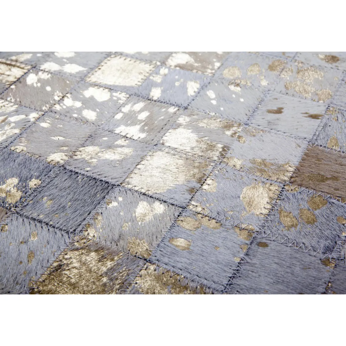 Lederteppich „Rocket 110“ Elfenbein/Gold, 80x150cm