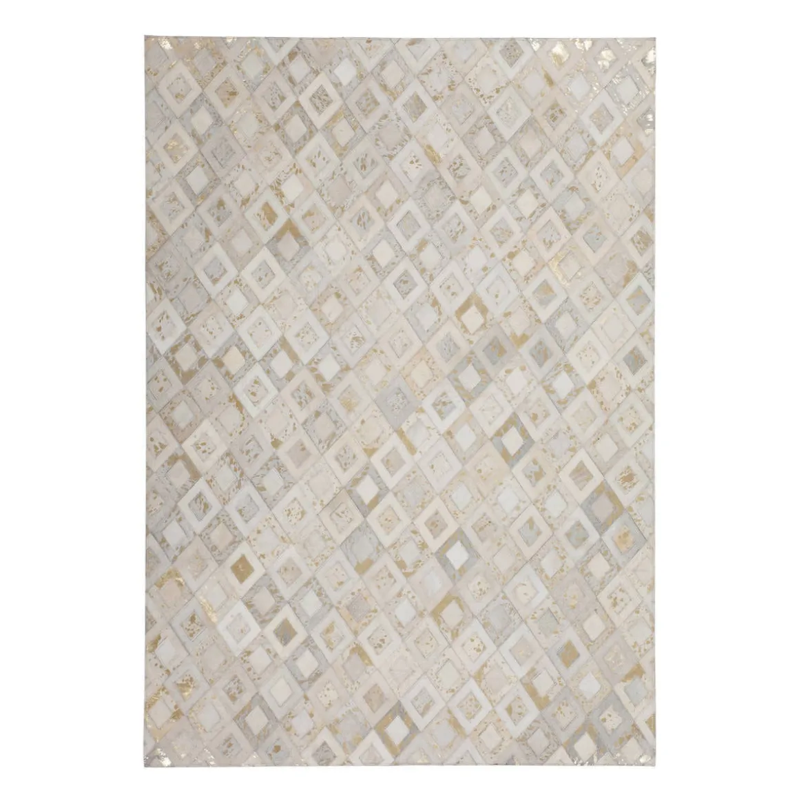 Lederteppich „Spark 110“, elfenbein/gold