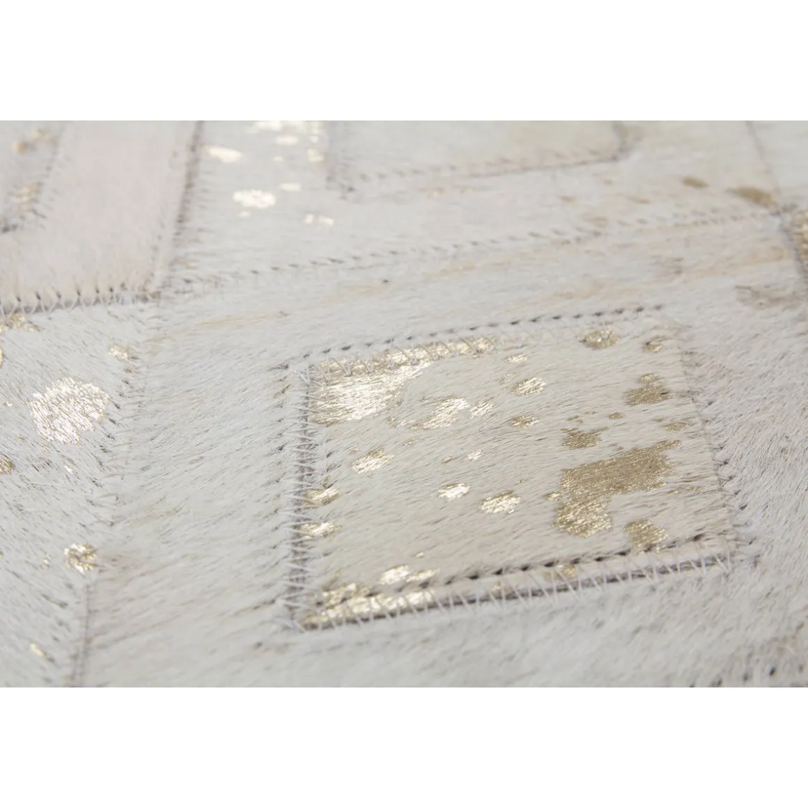 Lederteppich „Spark 110“, elfenbein/gold