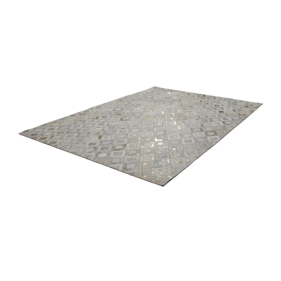 Lederteppich „Spark 110“, elfenbein/gold