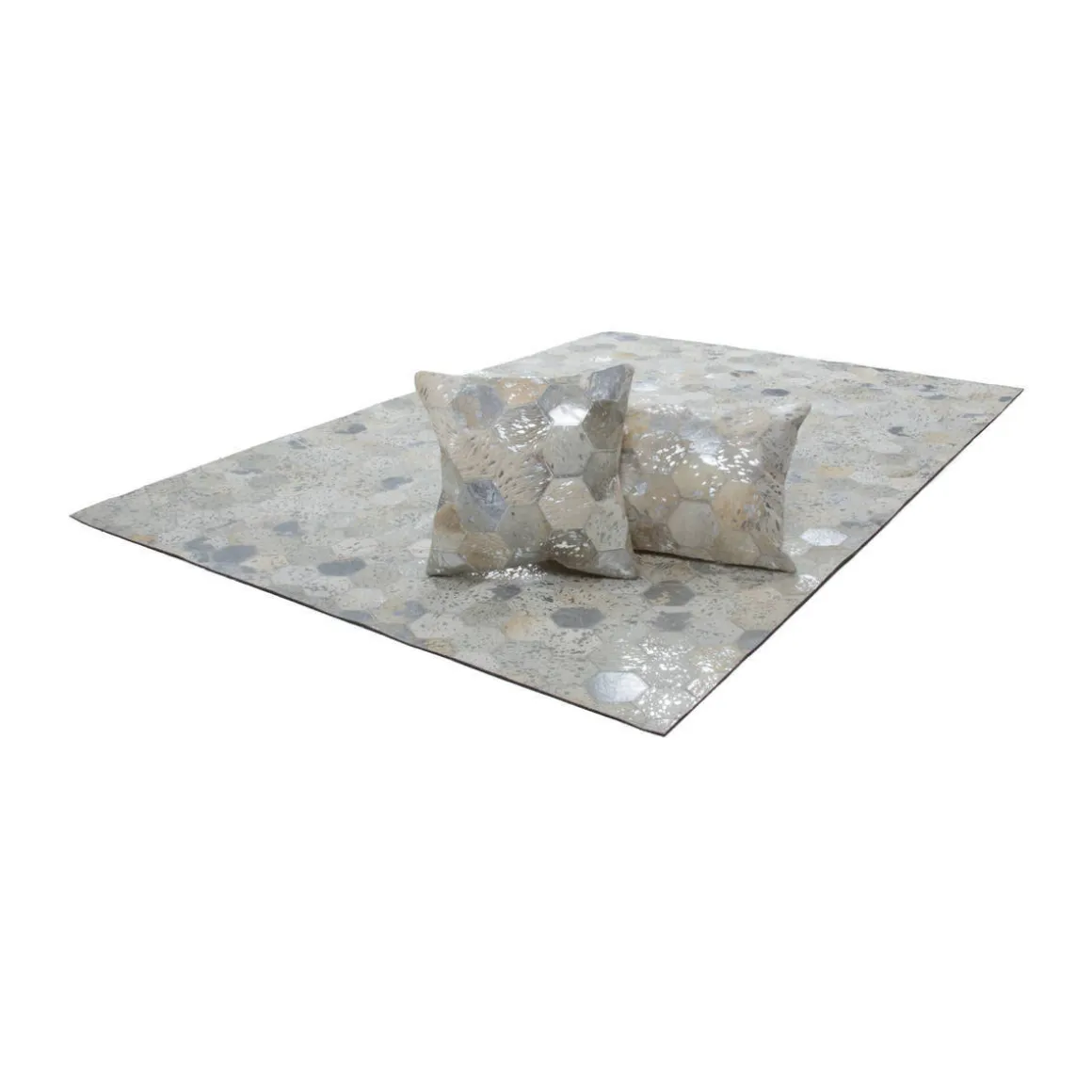 Lederteppich Spark 210 grau/silber