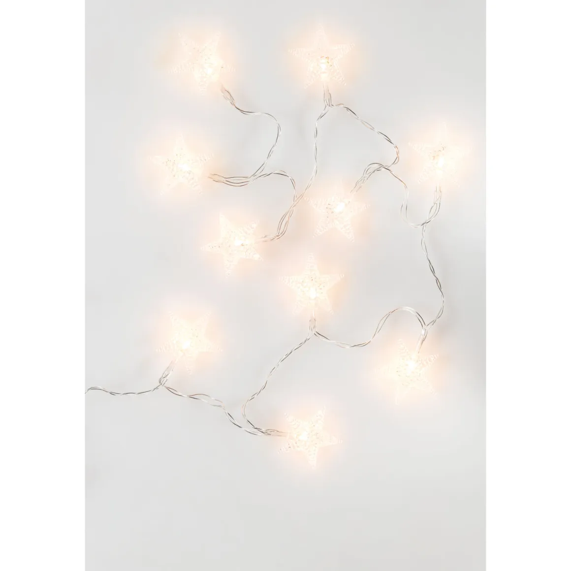 LED-Kette Sterne 10 LEDs mit Timer warmweiß