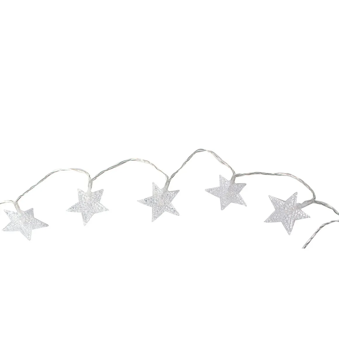 LED-Kette Sterne 10 LEDs mit Timer warmweiß