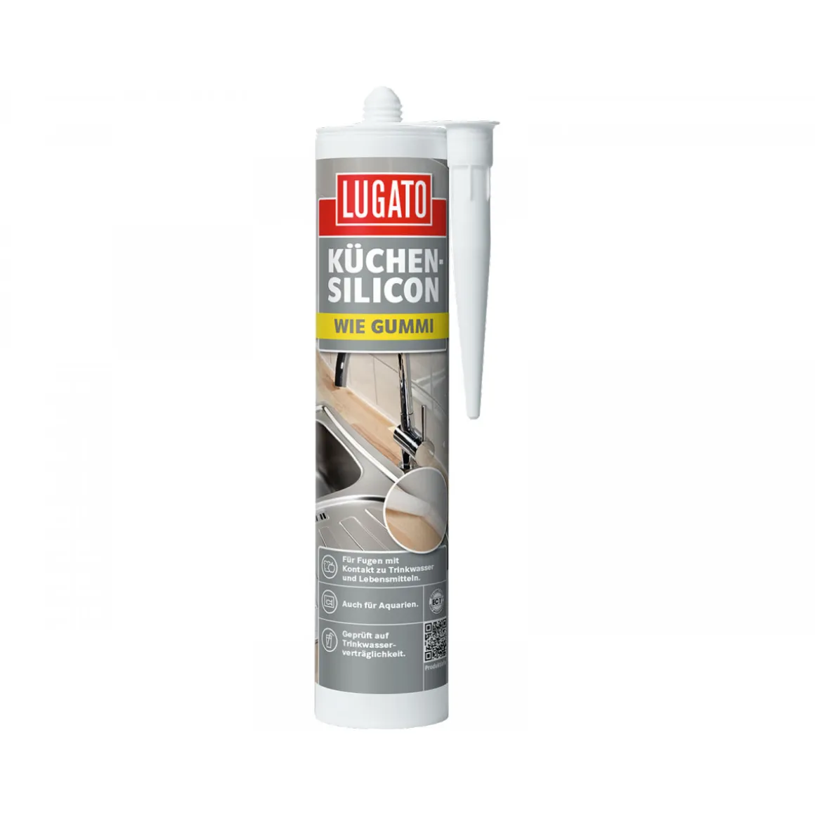 Lugato Küchen-Silikon Wie Gummi Schwarz 310 ml