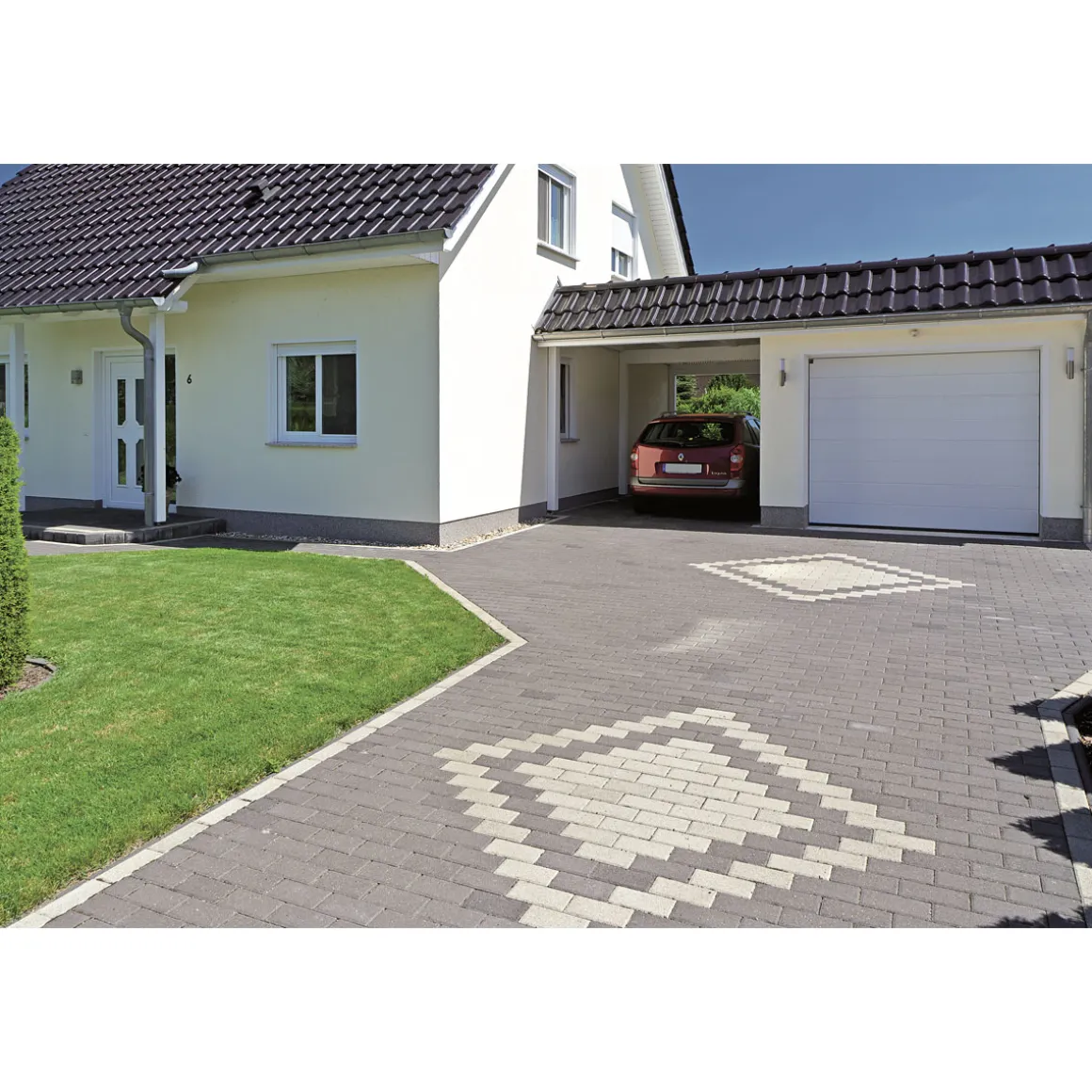 Lusit Rechteckpflaster mit Fase grau 10 x 20 x 8 cm
