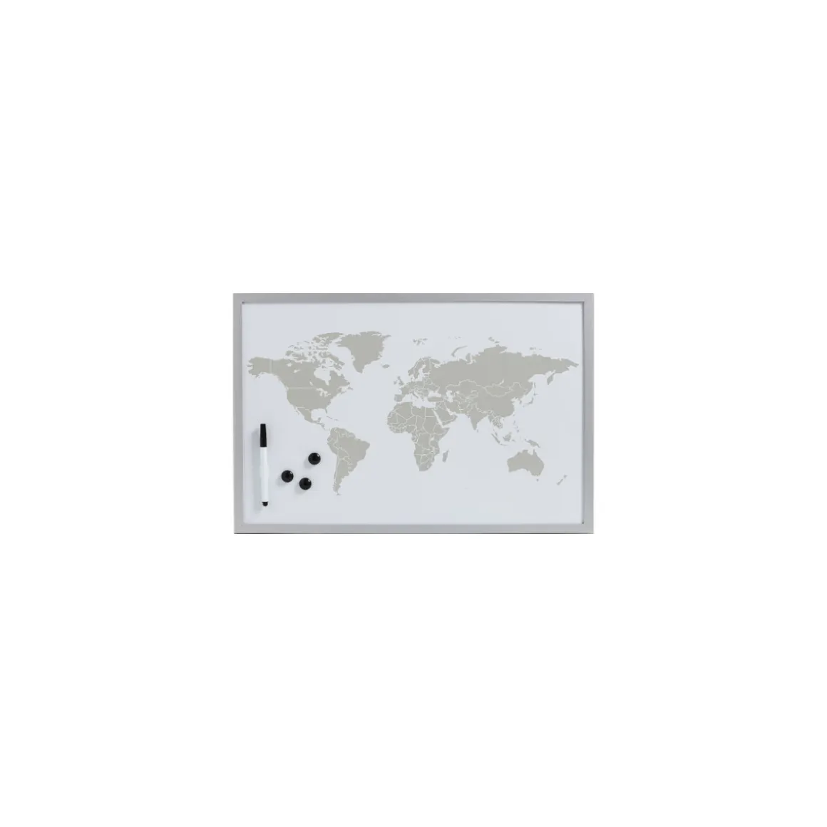 Magnet- und Schreibtafel World 60 x 40 cm alugrau