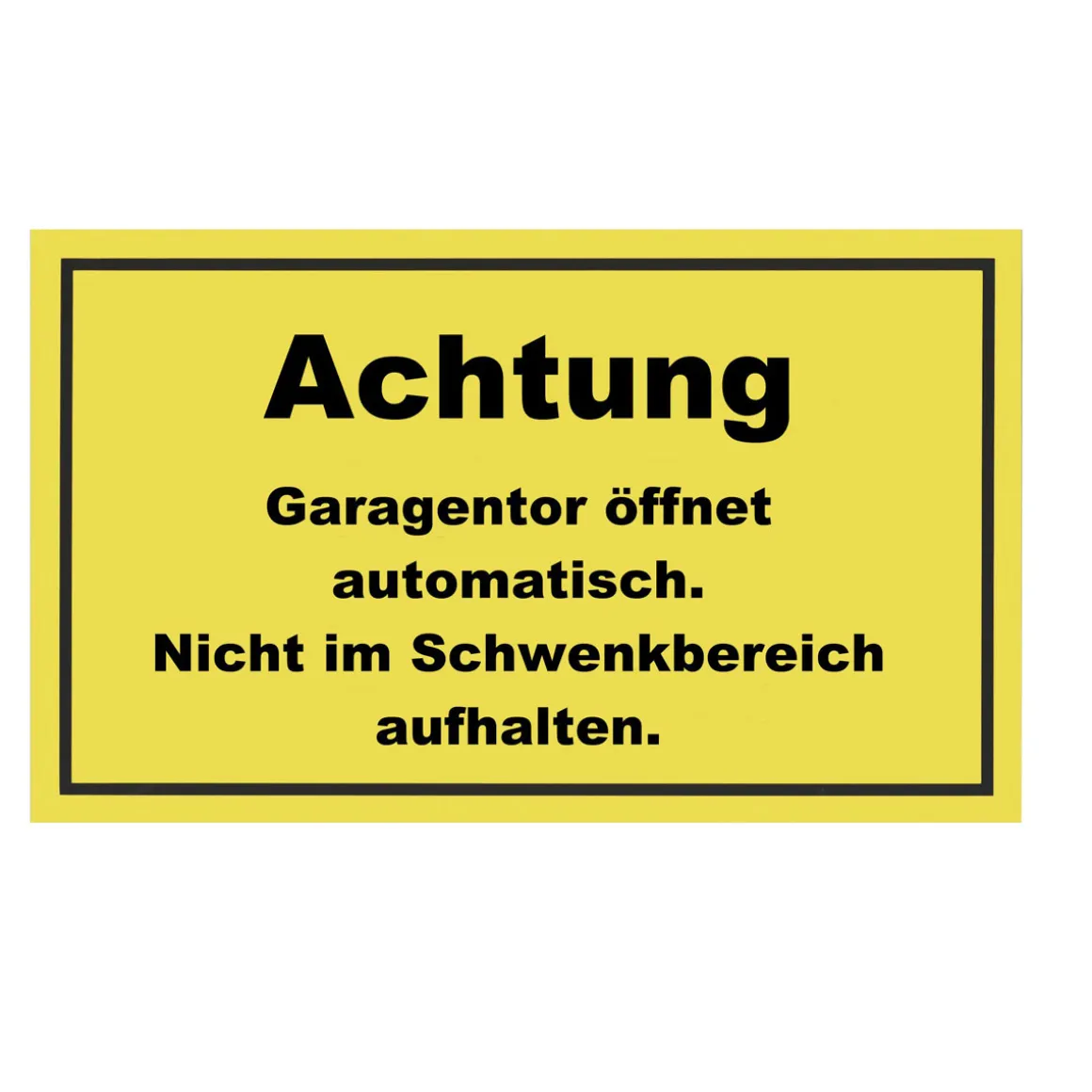 Metafranc Hinweisschild Achtung Garagentor Kunststoff gelb