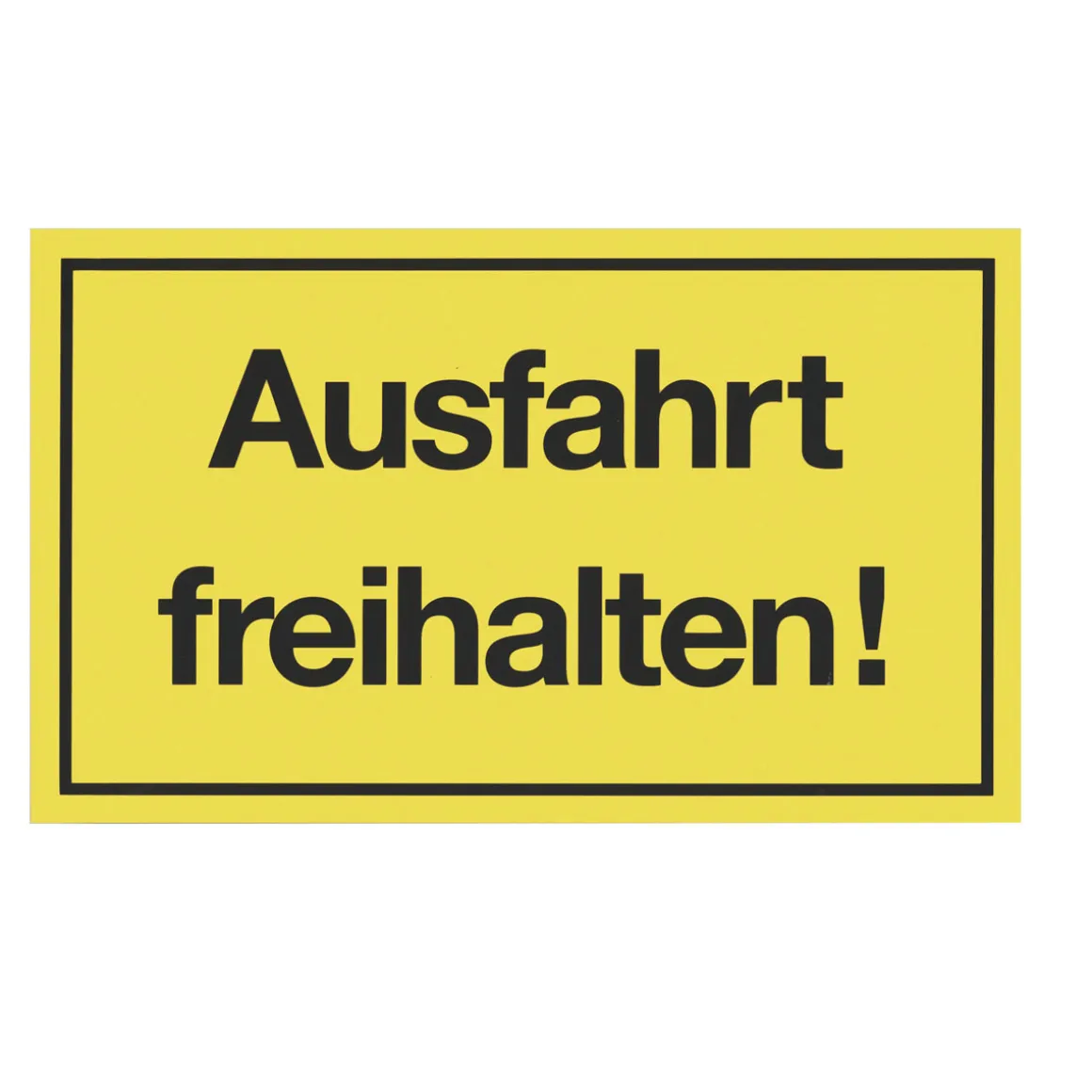 Metafranc Hinweisschild Ausfahrt freihalten Kunststoff gelb