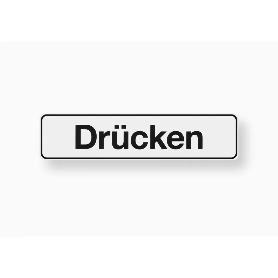 Metafranc Hinweisschild Drücken Kunststoff weiß