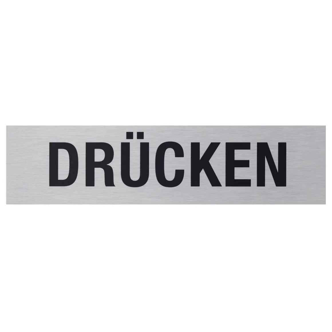 Metafranc Hinweisschild Drücken Aluminium grau
